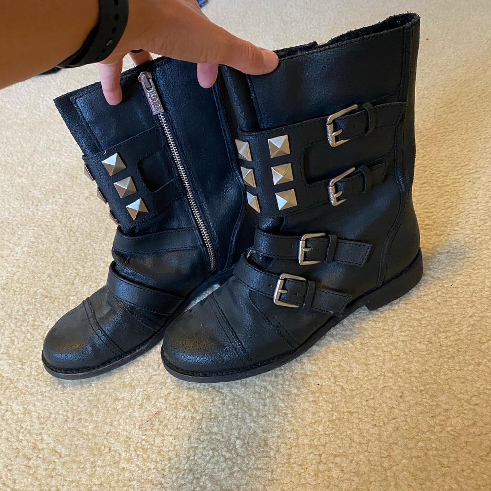 Kors by Michael Kors black leather stud boots